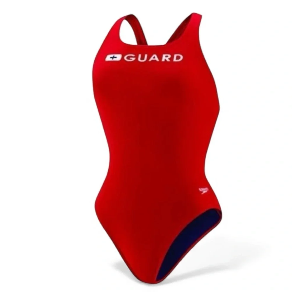 NWT Speedo Red Guard One Piece Swimsuit